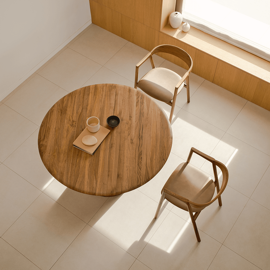GAZZDA ROUND MUSHROOM DINING TABLE WALNUT - DYKE & DEAN