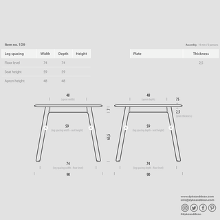 GAZZDA SQUARE STAFA TABLE NATURAL OAK 80CM - DYKE & DEAN
