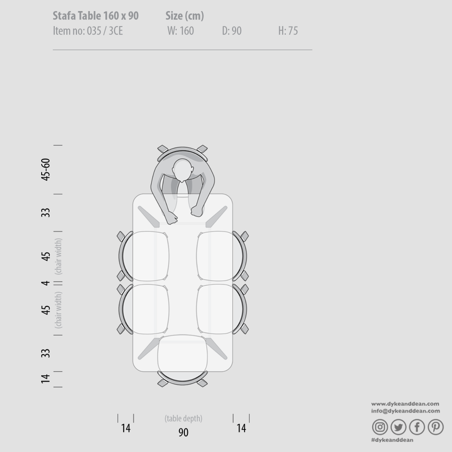 GAZZDA STAFA TABLE NATURAL OAK 160 x 90 - DYKE & DEAN