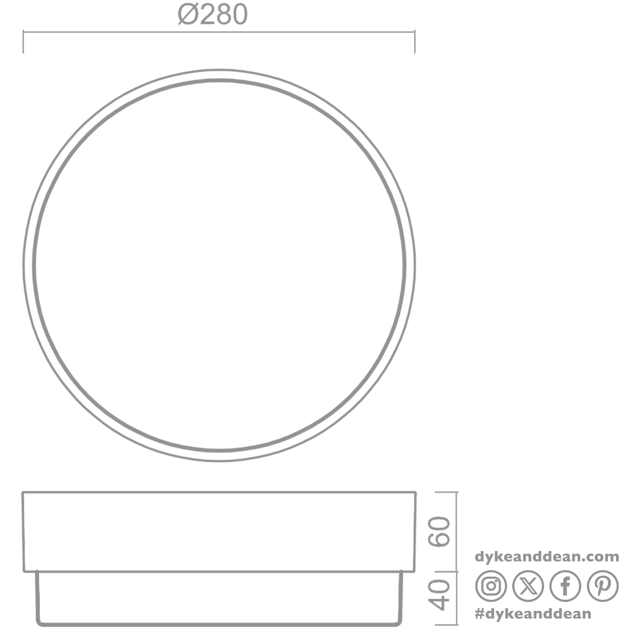 GENERAL OPAL DISC LIGHT BLACK SMALL - DYKE & DEAN