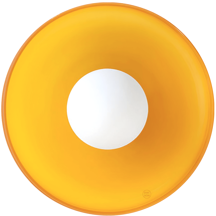 GLASS DISC WALL LIGHT AMBER 350mm DYKE DEAN Glass disc wall light amber 350mm dyke dean