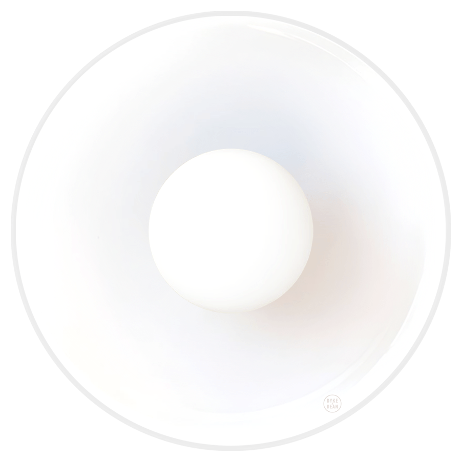 GLASS DISC WALL LIGHT OPAL 250mm - DYKE & DEAN