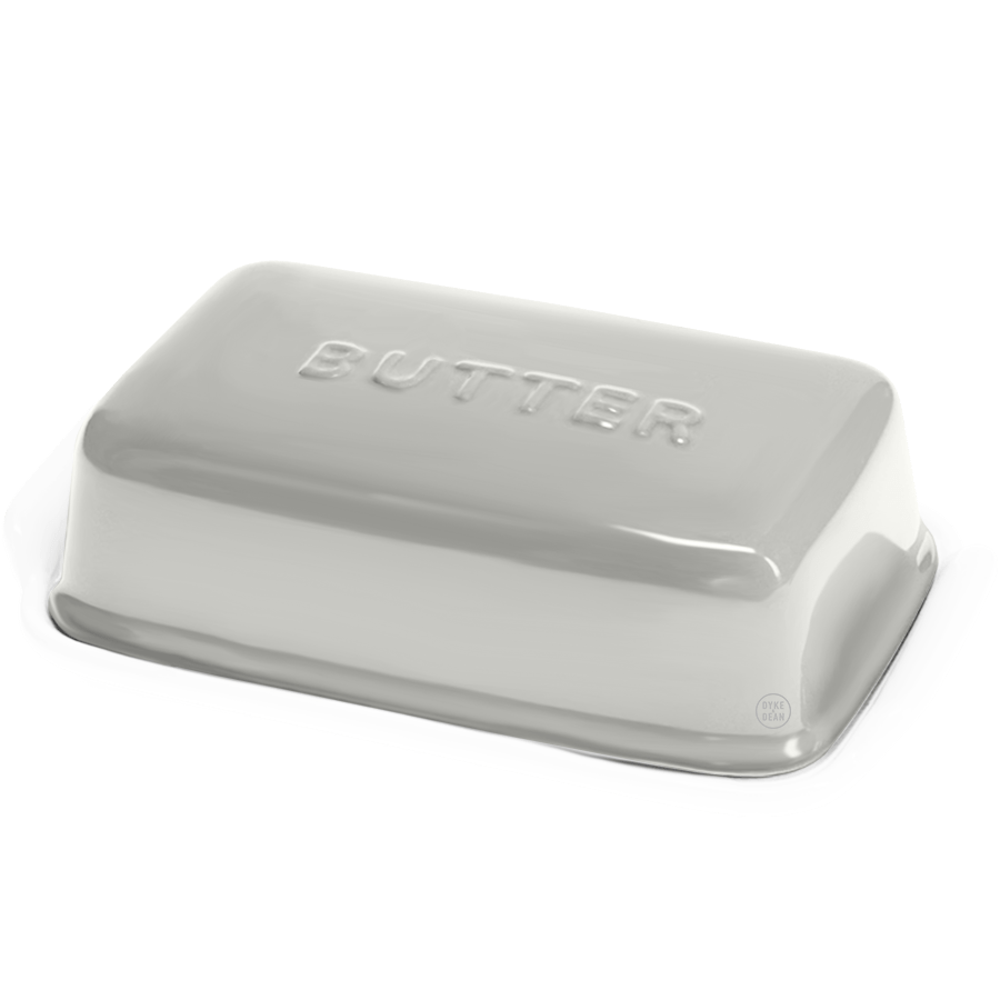 GREY CERAMIC BUTTER DISH - DYKE & DEAN