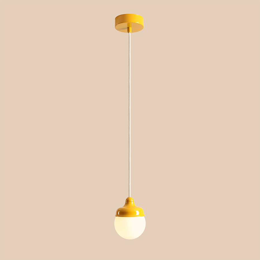 HANGING PENDANT GLOBE LIGHT YELLOW - DYKE & DEAN