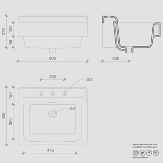 INDUSTRIALIS CERAMIC WALL & COUNTER SINK SMALL - DYKE & DEAN