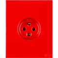 KATY PATY PORCELAIN PLATE EURO WALL SOCKET RED - DYKE & DEAN