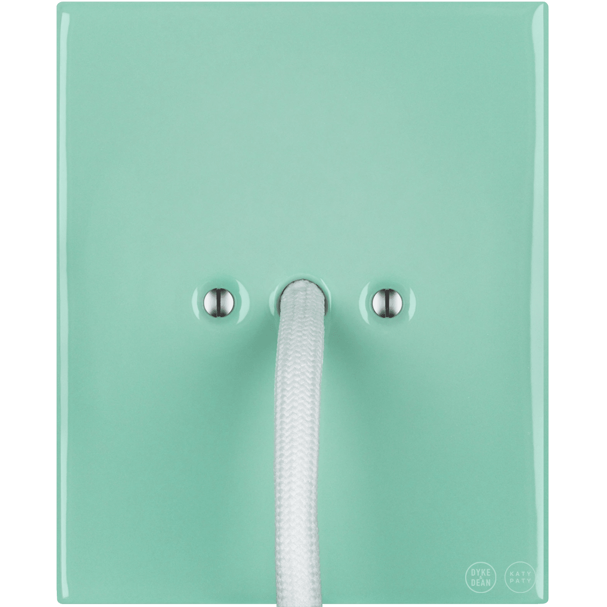 KATY PATY PORCELAIN PLATE WALL CABLE GLAND SOCKET MINT GREEN - DYKE & DEAN