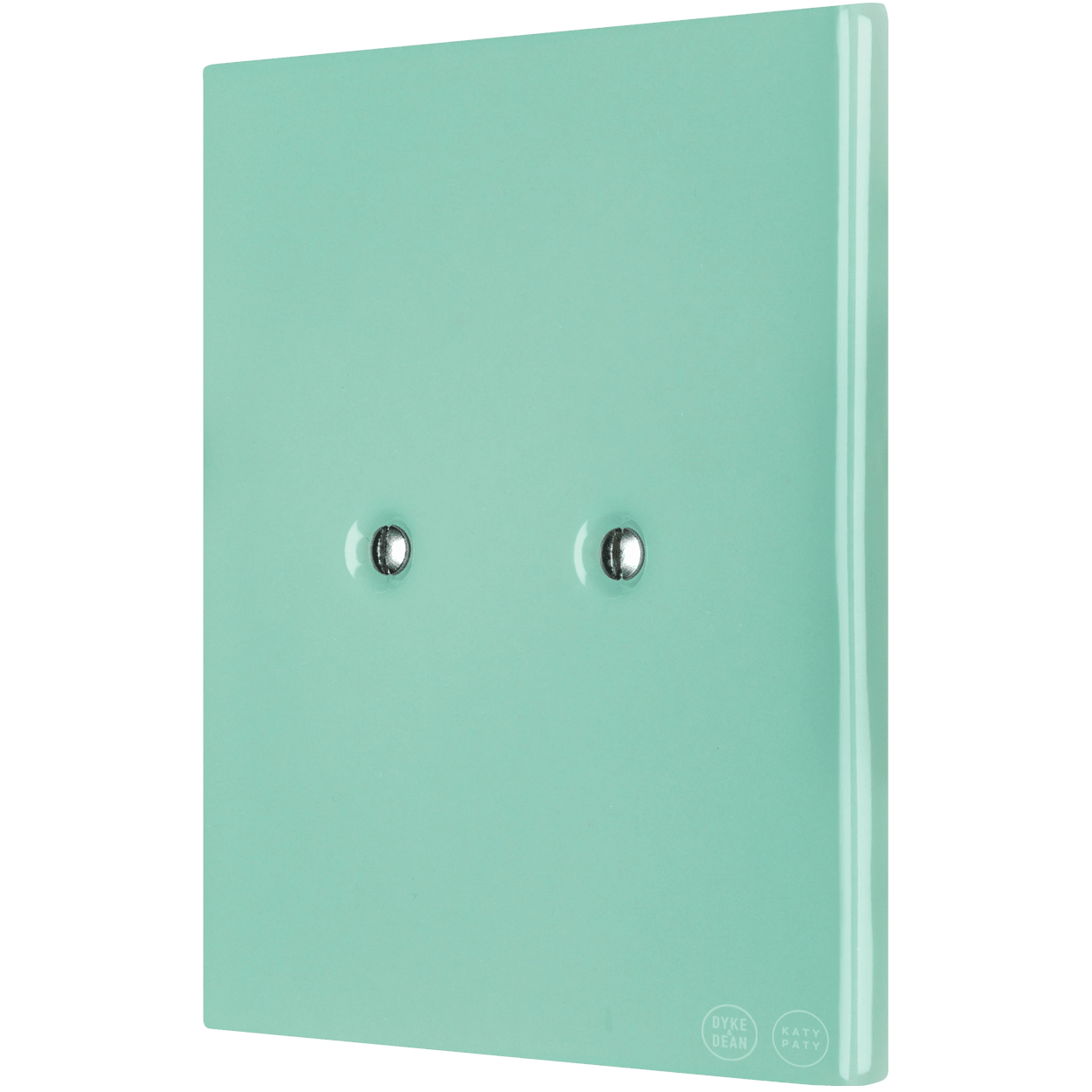 KATY PATY PORCELAIN PLATE WALL END SOCKET MINT GREEN - DYKE & DEAN