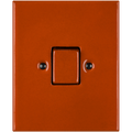 KATY PATY PORCELAIN PLATE WALL LIGHT SWITCH FAT BUTTON BRICK RED - DYKE & DEAN