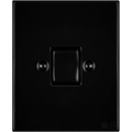 KATY PATY PORCELAIN PLATE WALL LIGHT SWITCH MATTE BLACK FAT BUTTON - DYKE & DEAN