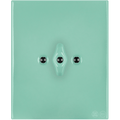 KATY PATY PORCELAIN PLATE WALL LIGHT SWITCH MINT GREEN ROTARY - DYKE & DEAN