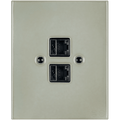 KATY PATY PORCELAIN PLATE WALL SOCKET GREY GREEN DOUBLE PC/USB - DYKE & DEAN