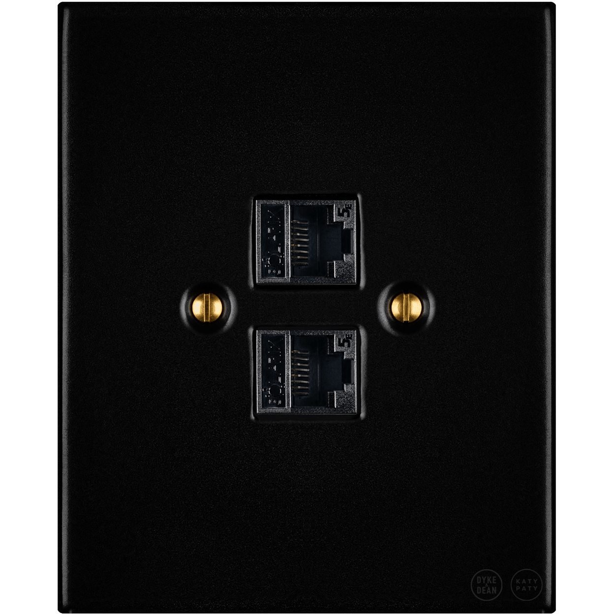 KATY PATY PORCELAIN PLATE WALL SOCKET MATTE BLACK DOUBLE PC/USB - DYKE & DEAN