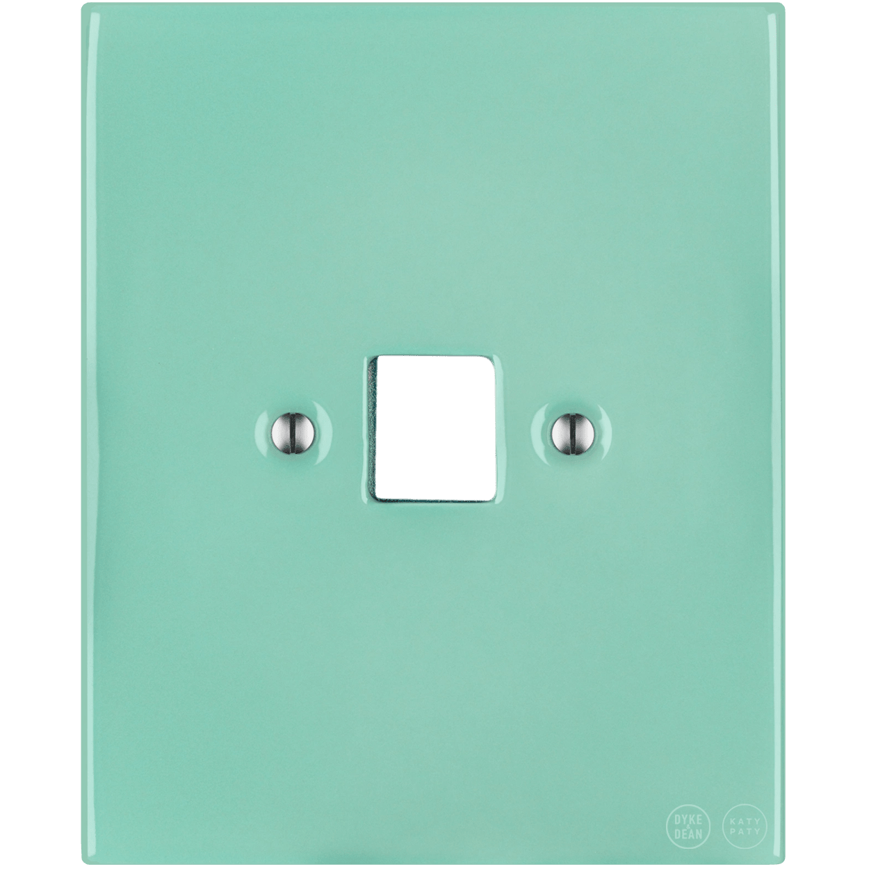 KATY PATY PORCELAIN PLATE WALL SOCKET MINT GREEN PC/USB - DYKE & DEAN