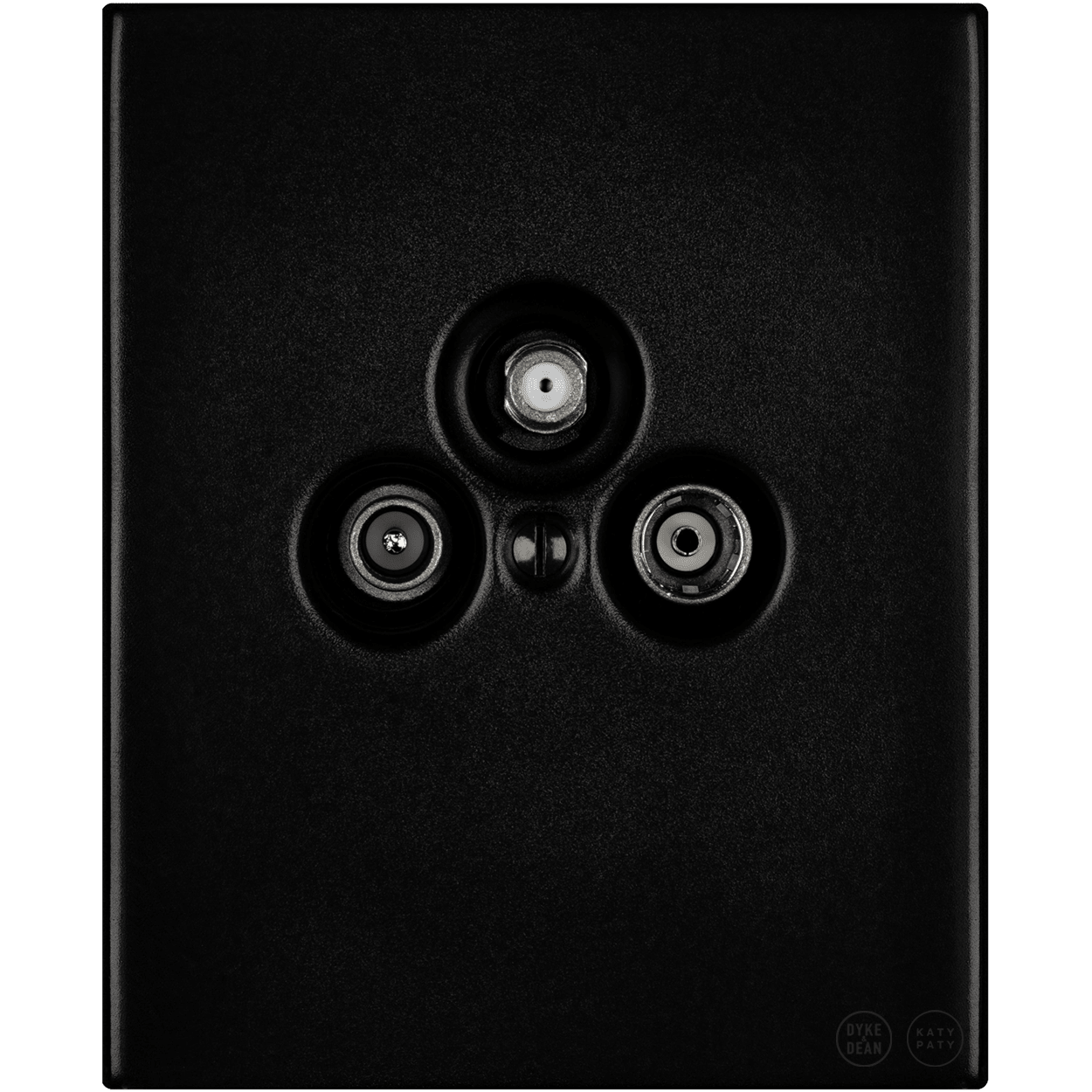 KATY PATY PORCELAIN PLATE WALL SOCKET TV ANTENNA MATTE BLACK - DYKE & DEAN