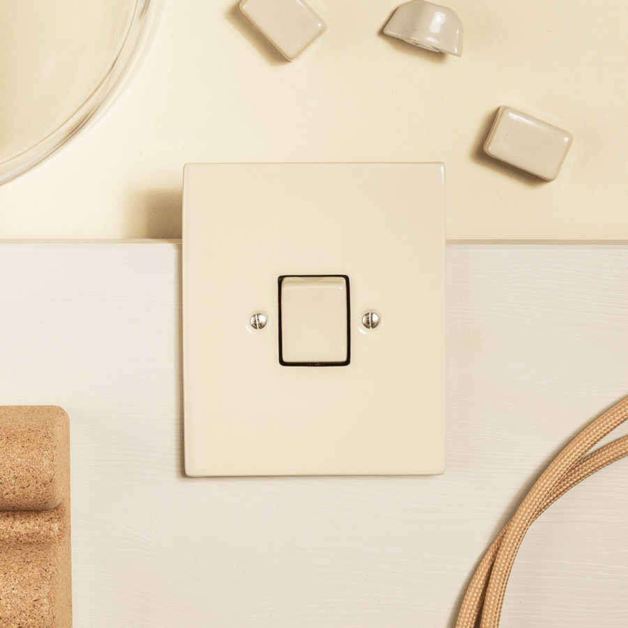 KATY PATY PORCELAIN PLATE WALL SOCKET TV ANTENNA MINT GREEN - DYKE & DEAN