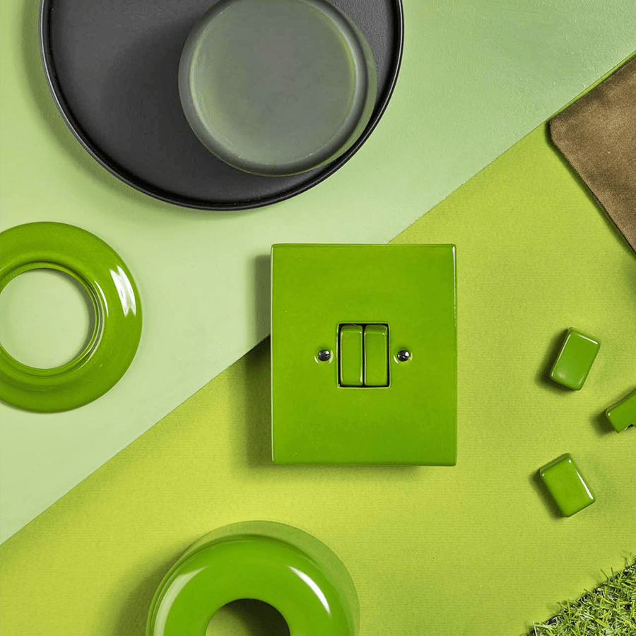 KATY PATY PORCELAIN PLATE WALL SPEAKER SOCKET MINT GREEN - DYKE & DEAN