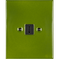 KATY PATY PORCELAIN PLATE WALL USB-C CHARGER GREEN - DYKE & DEAN