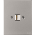 KATY PATY PORCELAIN PLATE WALL USB CHARGER GREY - DYKE & DEAN