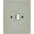KATY PATY PORCELAIN PLATE WALL USB CHARGER GREY GREEN - DYKE & DEAN