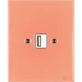KATY PATY PORCELAIN PLATE WALL USB CHARGER SALMON PINK - DYKE & DEAN