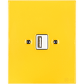 KATY PATY PORCELAIN PLATE WALL USB CHARGER YELLOW - DYKE & DEAN