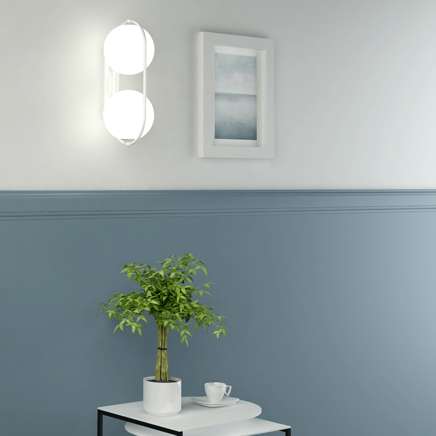 KOBAN WATERPROOF DOUBLE LOOP WALL LIGHT WHITE - DYKE & DEAN
