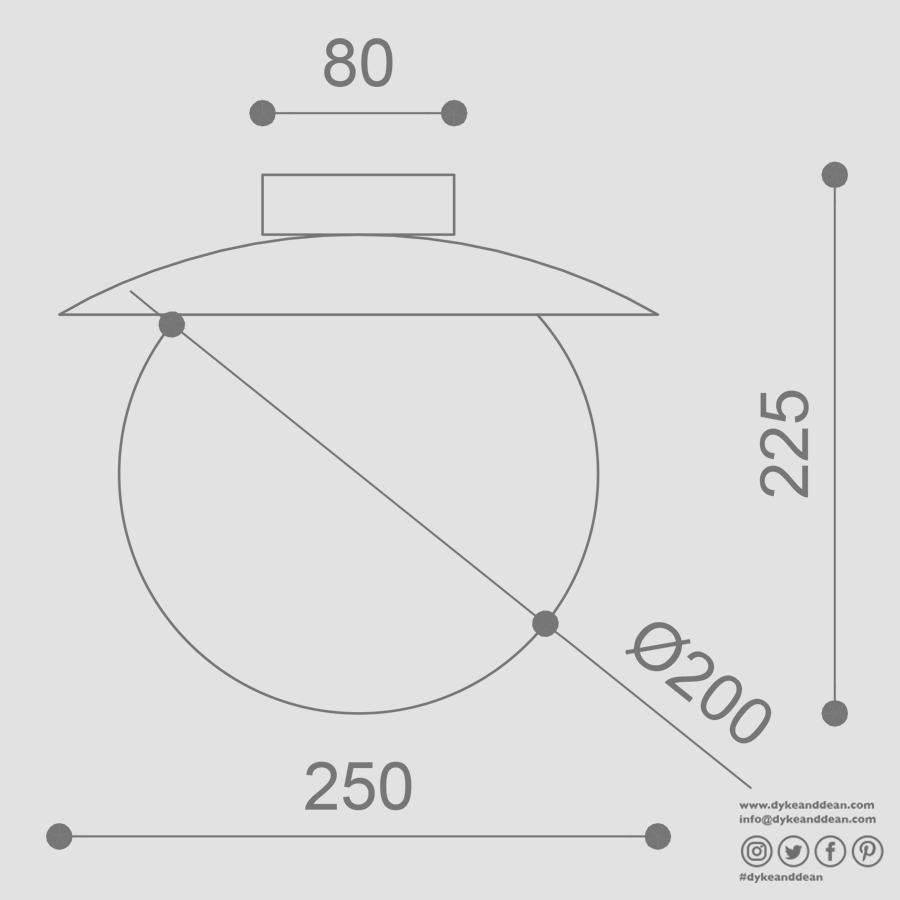 KUUL C WATERPROOF CEILING GLOBE LIGHT WHITE - DYKE & DEAN
