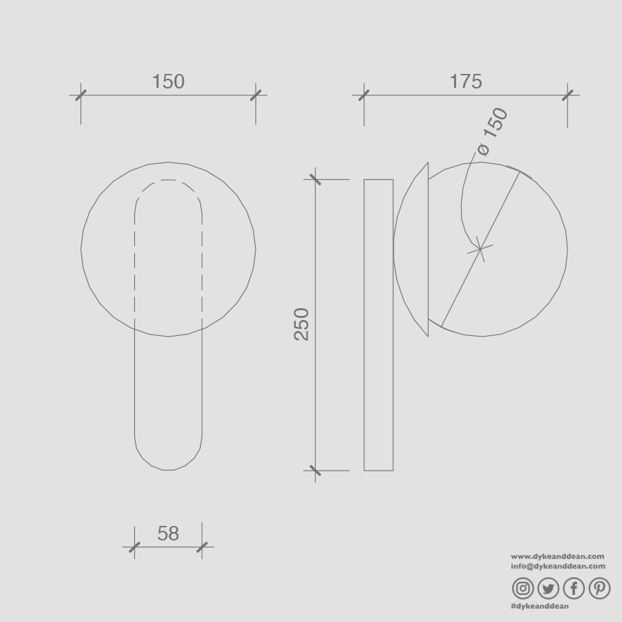 KUUL D SWITCHED BEDSIDE WALL LIGHT BLACK - DYKE & DEAN