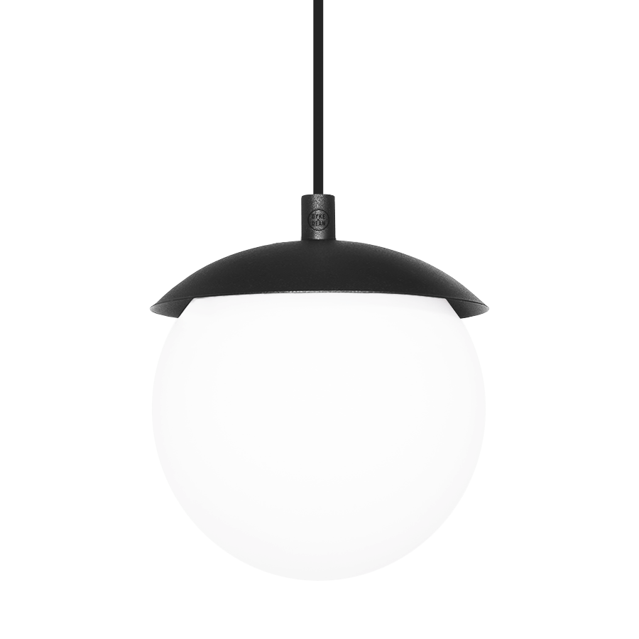 KUUL G WATERPROOF CEILING PENDANT GLOBE LIGHT BLACK - DYKE & DEAN