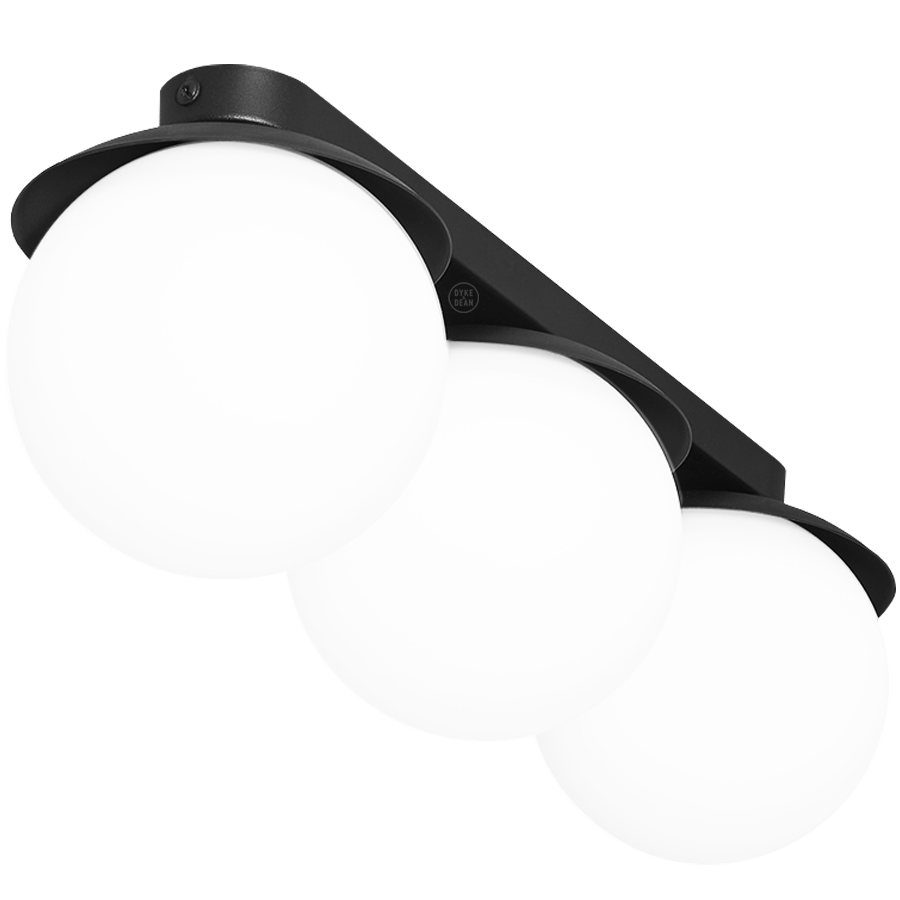 KUUL WATERPROOF CEILING 3 GLOBE LIGHT BLACK - DYKE & DEAN