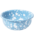 LIGHT BLUE & WHITE SMALL SPLATTER ENAMEL BOWL - DYKE & DEAN