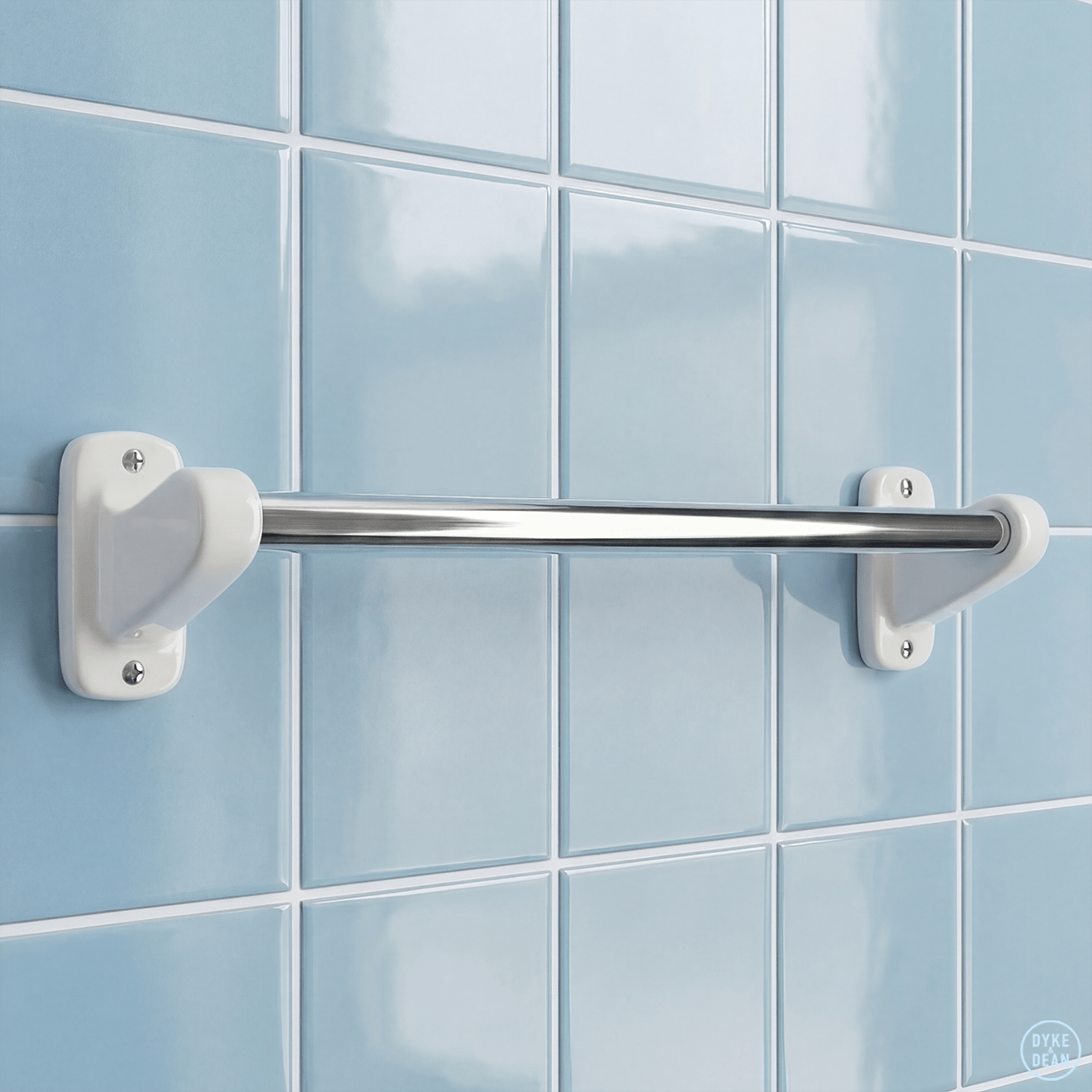 MODERN PORCELAIN TOWEL BAR SET WHITE - DYKE & DEAN