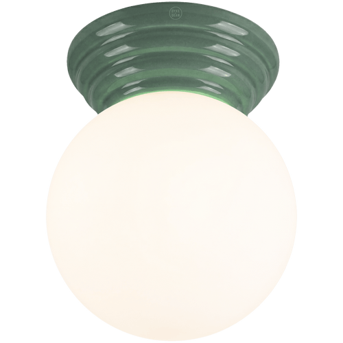 MOSS GREEN CERAMIC SCONCE WATERPROOF OPAL GLOBE CEILING LIGHT - DYKE & DEAN