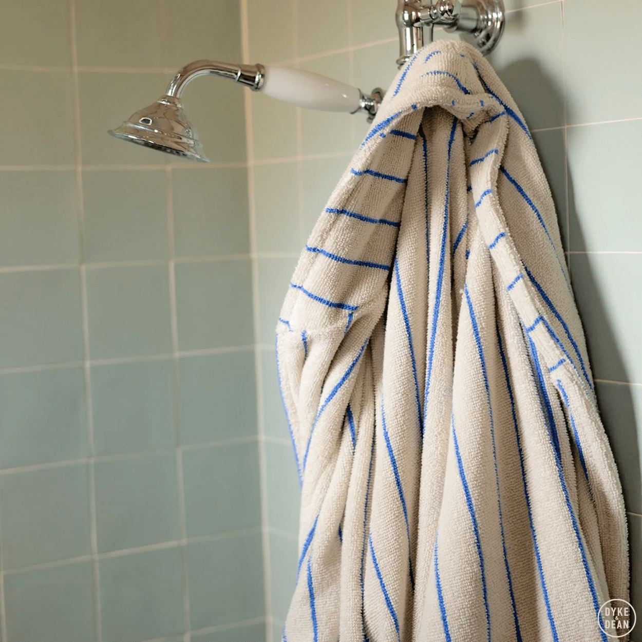 NARAM BATH ROBE MOONBEAM & ULTRAMARINE - DYKE & DEAN