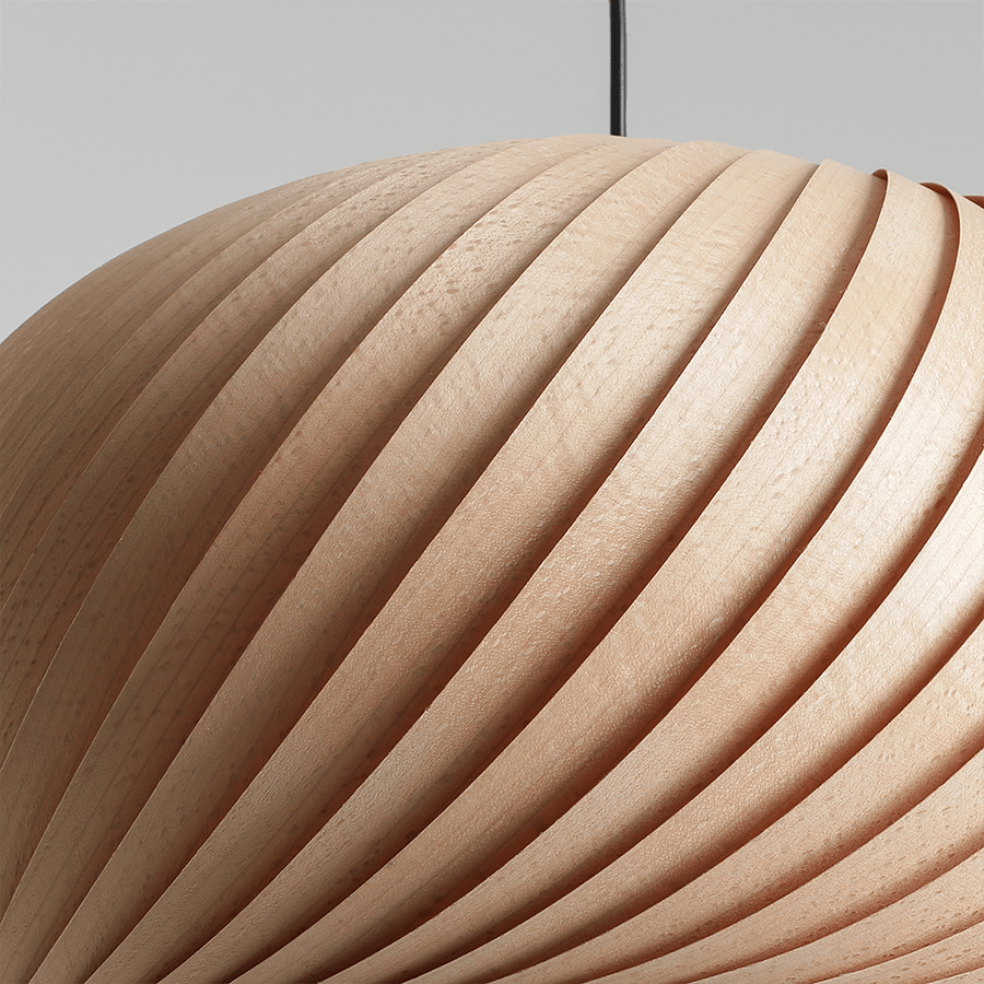 NATURE BEECH WOOD PENDANT LIGHT LARGE - DYKE & DEAN