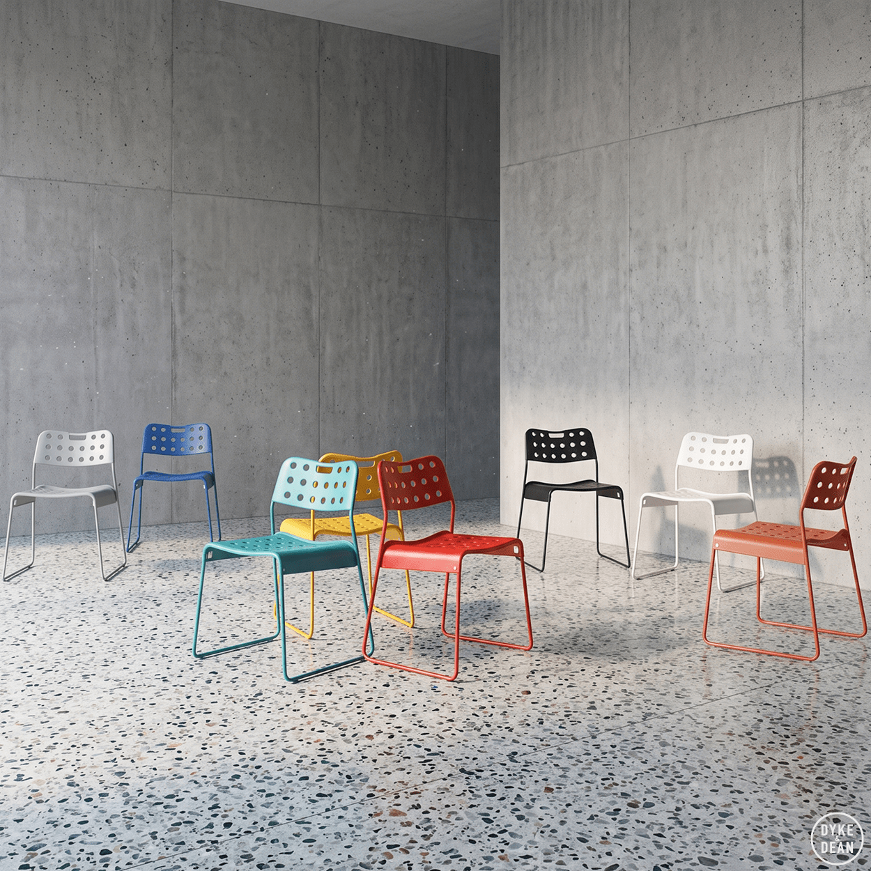 OMKSTAK. 1965 CHAIR TRAFFIC RED - DYKE & DEAN