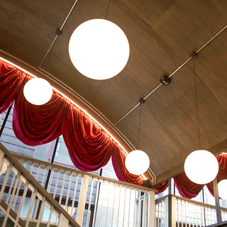 OPAL GLOBE PENDANT BLACK 400mm - DYKE & DEAN