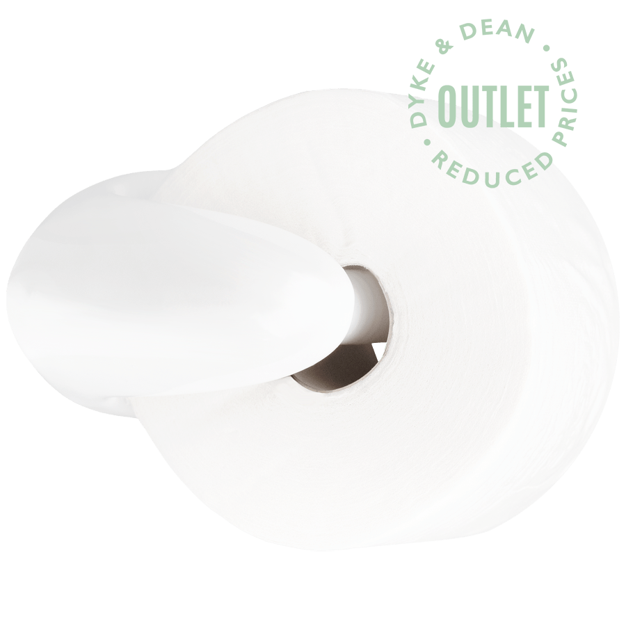 Rroll Outlets OPEN TOILET ROLL HOLDER WHITE OUTLET - DYKE & DEAN