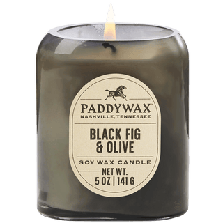PADDYWAX VISTA BLACK GLASS CANDLE BLACK FIG & OLIVE - DYKE & DEAN