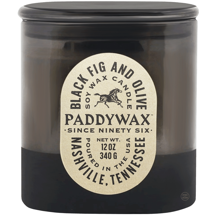 PADDYWAX VISTA LARGE BLACK GLASS CANDLE BLACK FIG & OLIVE - DYKE & DEAN