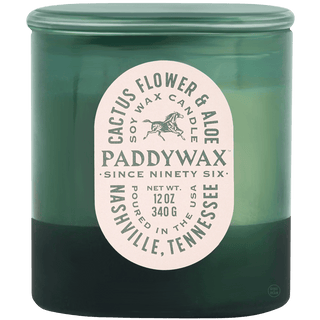 PADDYWAX VISTA LARGE GREEN GLASS CANDLE CACTUS FLOWER & ALOE - DYKE & DEAN