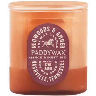 PADDYWAX VISTA LARGE RUSTY PINK GLASS CANDLE REDWOODS & AMBER - DYKE & DEAN