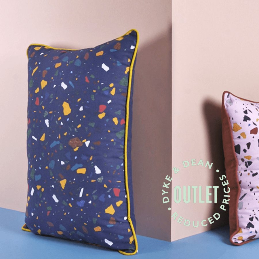 PINK & MULTI COLOUR TERRAZZO LONG CUSHION OUTLET - DYKE & DEAN