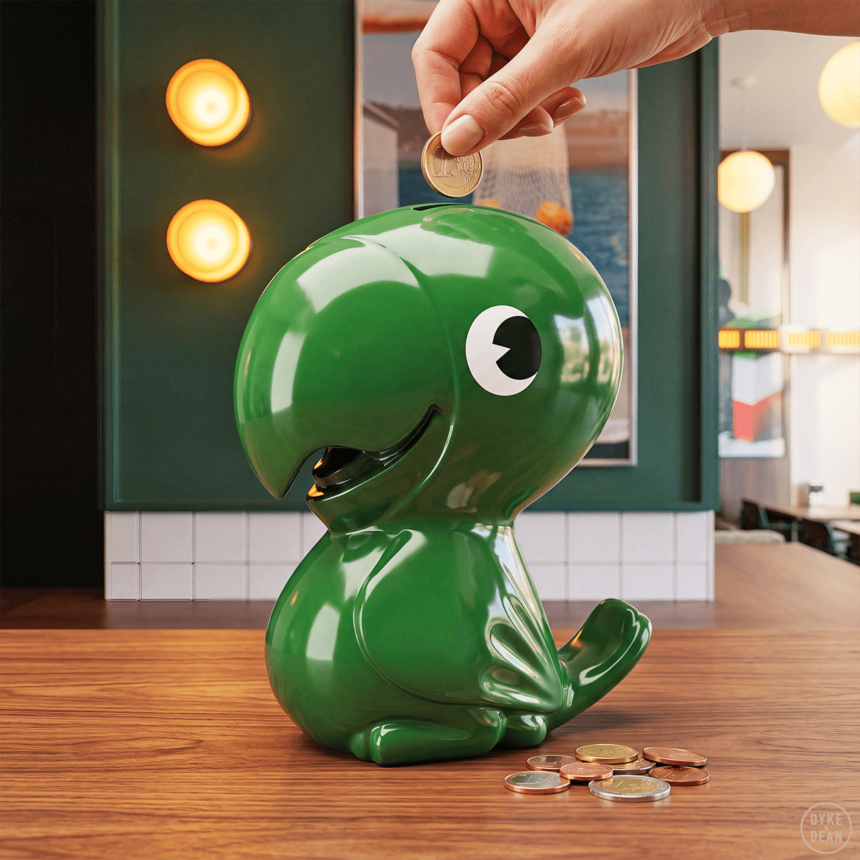 POLLY PARROT COIN SAVINGS BANK - DYKE & DEAN