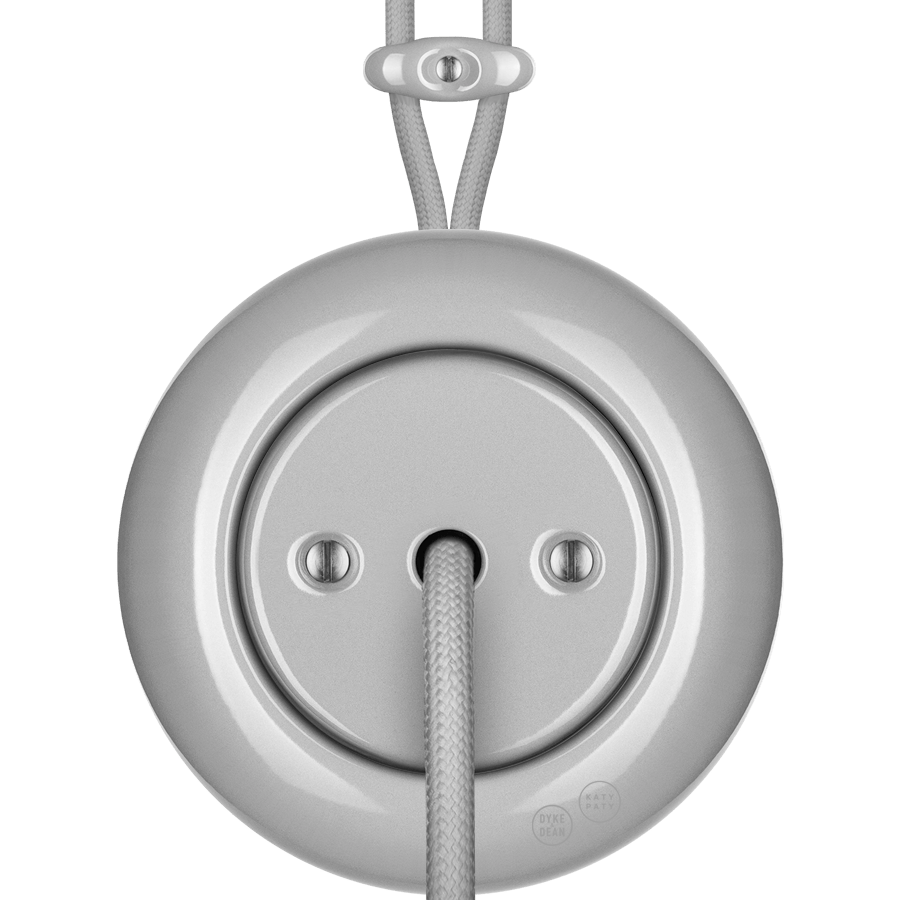 PORCELAIN KATY PATY COLONA ROUND SURFACE MOUNTED CABLE GLAND SOCKET GREY - DYKE & DEAN
