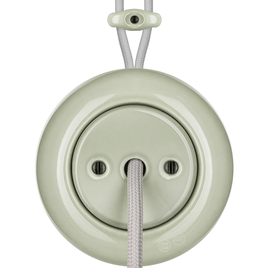 PORCELAIN KATY PATY COLONA ROUND SURFACE MOUNTED CABLE GLAND SOCKET GREY GREEN - DYKE & DEAN