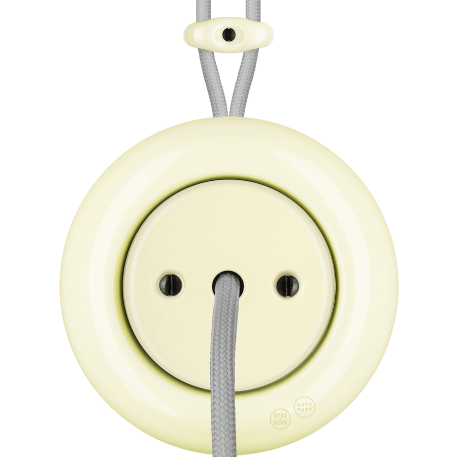 PORCELAIN KATY PATY COLONA ROUND SURFACE MOUNTED CABLE GLAND SOCKET VANILLA - DYKE & DEAN