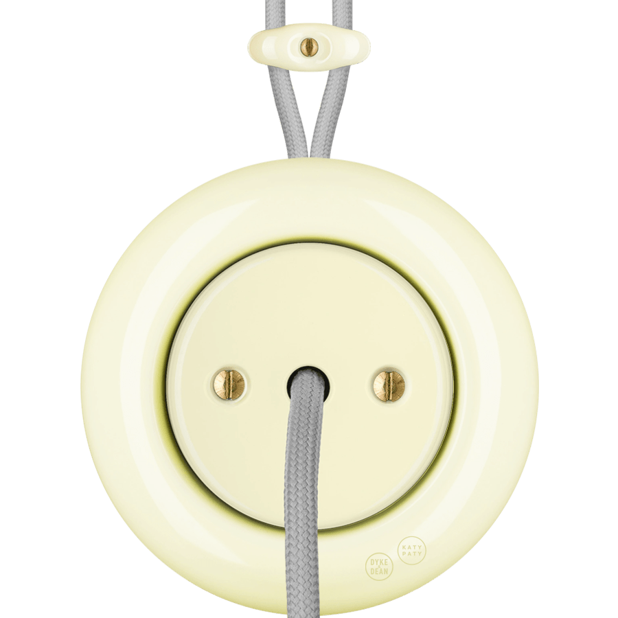 PORCELAIN KATY PATY COLONA ROUND SURFACE MOUNTED CABLE GLAND SOCKET VANILLA - DYKE & DEAN