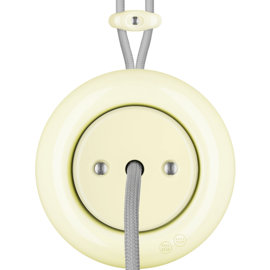 PORCELAIN KATY PATY COLONA ROUND SURFACE MOUNTED CABLE GLAND SOCKET VANILLA - DYKE & DEAN